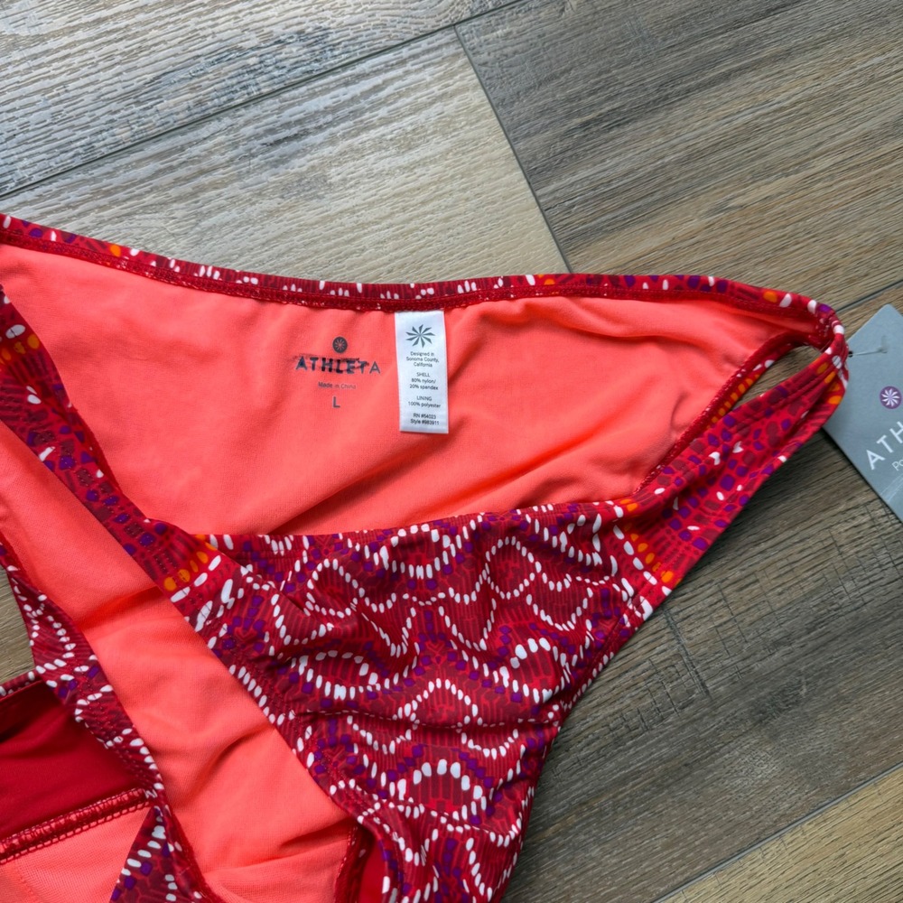 Athleta 3-piece Racer Back Top Bikini Bottom Boy Shorts Bottom Swim Suit Large - Picture 8 of 10